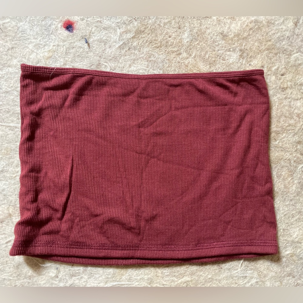 Imbodhi Sora Strapless Ribbed Redwood Top Small, NWOT